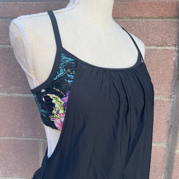 Blouson Tankini Top ONLY Speedo Floral Print Size Small - Picture 5 of 7